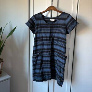 Mata Traders M Dress, Blue & Black Stripes